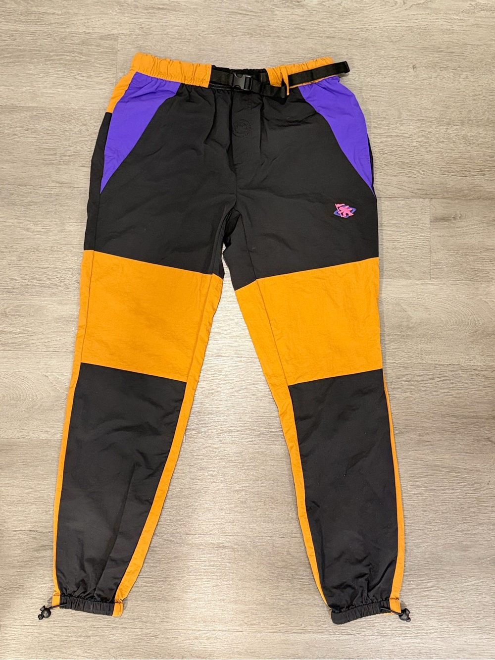 GOTCHA Colorblock Outdoor Joggers in Black, Orange & Purple